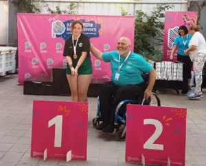 Sofía Higuera, medalla en Oro en 25 mts. libres de natación PCD (Foto:  Dirección  municipal de Comunicación Pública)