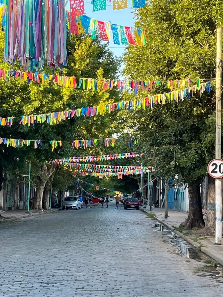 Preparativos para el Carnaval del Adoquín en calle Nueva York