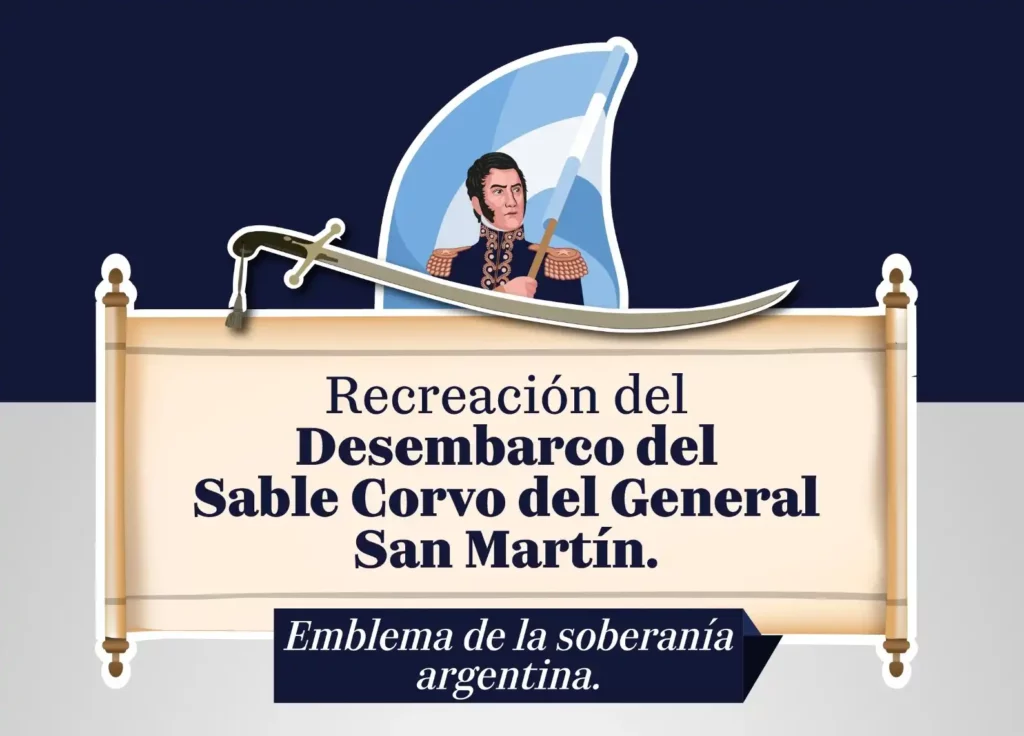 recreación del desembarco del sable corvo de San Martín